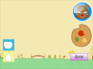 Opening frame of “Paint the Fruits”, activity 1A Unit 1 Lesson 3 — an interactive activity.