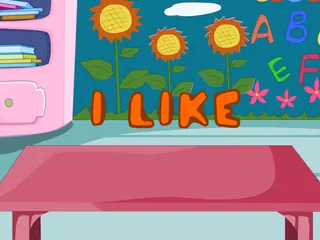 Opening frame of “I Like”, activity 1A Unit 1 Lesson 8 — an interactive activity.