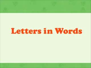 Opening frame of “Letters in Words”, activity 1A Unit 1 Lesson 9 — an interactive activity.