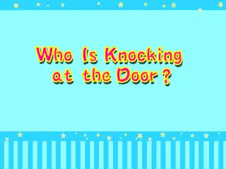 Opening frame of “Who Is Knocking at the Door?”, activity 1A Unit 2 Lesson 3 — an interactive activity.