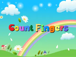 Opening frame of “Count Fingers”, activity 1A Unit 2 Lesson 7 — an interactive activity.