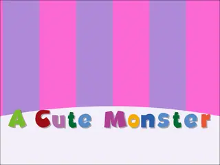 Opening frame of “A Cute Monster”, activity 1A Unit 2 Lesson 8 — an interactive activity.