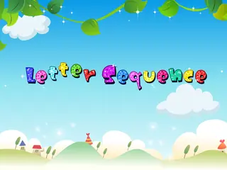 Opening frame of “Letter Sequence”, activity 1A Unit 2 Lesson 9 — an interactive activity.