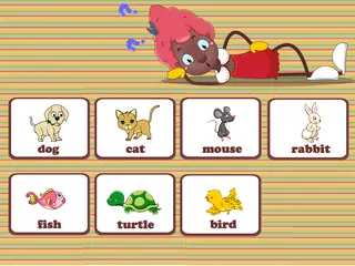 Opening frame of “Words Action”, activity 1A Unit 3 Lesson 2 — an interactive activity.