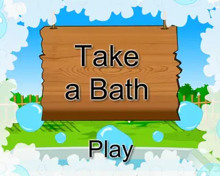 Opening frame of “Take a Bath”, activity 1A Unit 3 Lesson 6 — an interactive activity.