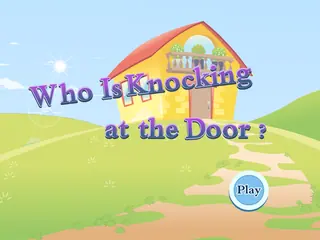 Opening frame of “Who Is Knocking at the Door?”, activity 1A Unit 3 Lesson 7 — an interactive activity.