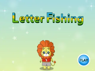 Opening frame of “Letters Fishing”, activity 1A Unit 3 Lesson 9 — an interactive activity.