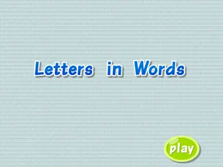 Opening frame of “Letters in Words”, activity 1A Unit 3 Lesson 9 — an interactive activity.