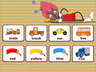 Opening frame of “Words Action”, activity 1A Unit 4 Lesson 2 — an interactive activity.