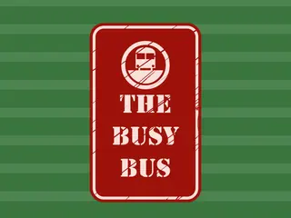 Opening frame of “The Busy Bus”, activity 1A Unit 4 Lesson 5 — an interactive activity.