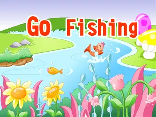 Opening frame of “Go Fishing”, activity 1A Unit 4 Lesson 6 — an interactive activity.