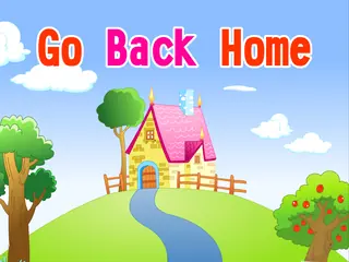 Opening frame of “Go Back Home”, activity 1A Unit 4 Lesson 7 — an interactive activity.