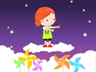 Opening frame of “Good Night”, activity 1B Unit 1 Lesson 2 — a linear activity.