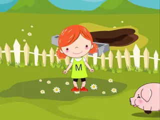 Opening frame of “Animals on the Farm”, activity 1B Unit 1 Lesson 4 — a linear activity.