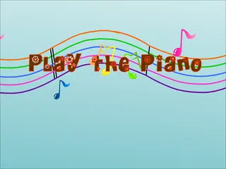 Opening frame of “Play the Piano”, activity 1B Unit 1 Lesson 4 — an interactive activity.