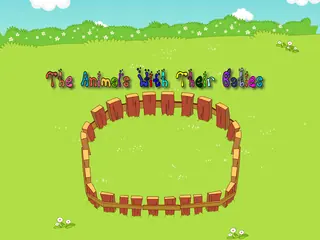 Opening frame of “The Animals With Their Babies”, activity 1B Unit 1 Lesson 6 — an interactive activity.