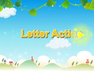 Opening frame of “Letter Action”, activity 1B Unit 1 Lesson 9 — an interactive activity.