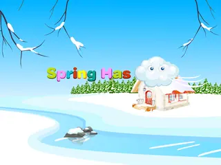 Opening frame of “Spring Has Come”, activity 1B Unit 2 Lesson 2 — an interactive activity.