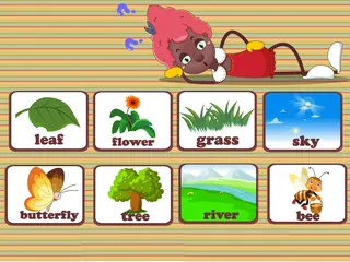 Opening frame of “Words Action”, activity 1B Unit 2 Lesson 2 — an interactive activity.