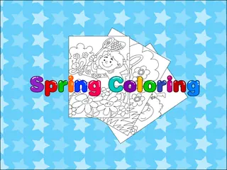 Opening frame of “Spring Coloring”, activity 1B Unit 2 Lesson 4 — an interactive activity.