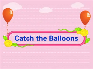 Opening frame of “Catch the Balloons”, activity 1B Unit 2 Lesson 5 — an interactive activity.