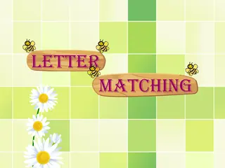 Opening frame of “Letter Matching”, activity 1B Unit 2 Lesson 9 — an interactive activity.