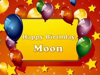 Opening frame of “Happy Birthday, Moon”, activity 1B Unit 3 Lesson 2 — a linear activity.