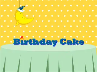 Opening frame of “Birthday Cake”, activity 1B Unit 3 Lesson 3 — an interactive activity.