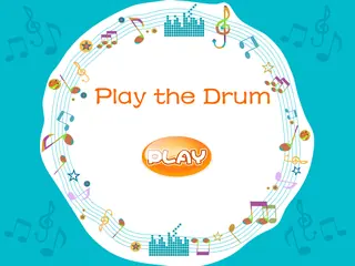 Opening frame of “Play the Drum”, activity 1B Unit 4 Lesson 4 — an interactive activity.