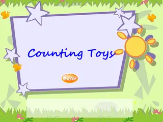 Opening frame of “Counting Toys”, activity 1B Unit 4 Lesson 4 — an interactive activity.