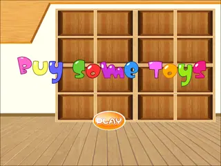 Opening frame of “Buy Some Toys”, activity 1B Unit 4 Lesson 6 — an interactive activity.
