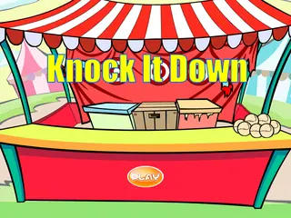 Opening frame of “Knock It Down”, activity 1B Unit 4 Lesson 7 — an interactive activity.