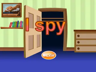 Opening frame of “I Spy”, activity 1B Unit 4 Lesson 8 — an interactive activity.