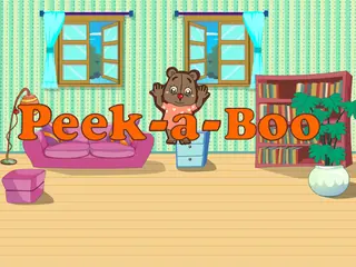Opening frame of “Peekaboo”, activity 2A Unit 1 Lesson 6 — an interactive activity.