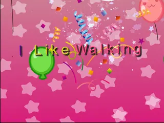 Opening frame of “I Like Walking”, activity 2A Unit 2 Lesson 2 — a linear activity.