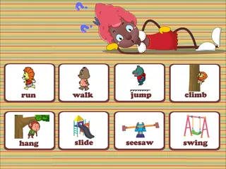 Opening frame of “Words Action”, activity 2A Unit 2 Lesson 2 — an interactive activity.