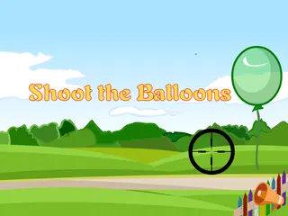 Opening frame of “Shoot the Balloons”, activity 2A Unit 2 Lesson 3 — an interactive activity.