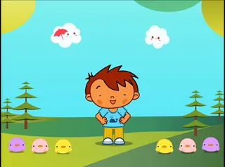 Opening frame of “On the Playground”, activity 2A Unit 2 Lesson 4 — a linear activity.