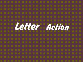 Opening frame of “Letter Action”, activity 2A Unit 2 Lesson 8 — an interactive activity.