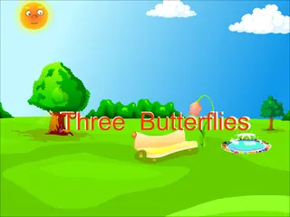 Opening frame of “Three Butterflies”, activity 2A Unit 3 Lesson 2 — an interactive activity.