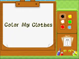 Opening frame of “Color My Clothes”, activity 2A Unit 3 Lesson 2 — an interactive activity.