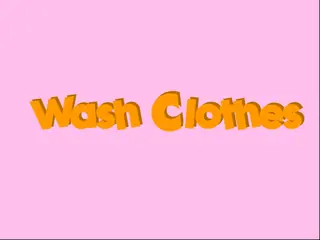 Opening frame of “Wash Clothes”, activity 2A Unit 3 Lesson 5 — an interactive activity.