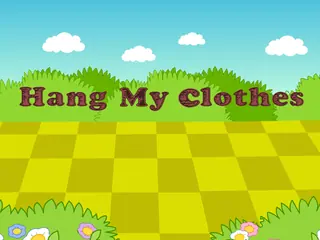 Opening frame of “Hang My Clothes”, activity 2A Unit 3 Lesson 5 — an interactive activity.