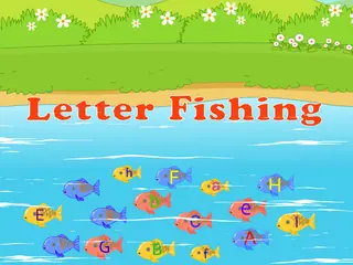 Opening frame of “Letter Fishing”, activity 2A Unit 3 Lesson 9 — an interactive activity.
