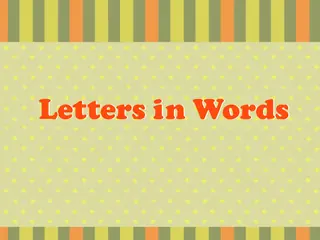 Opening frame of “Letters in Words”, activity 2A Unit 3 Lesson 9 — an interactive activity.