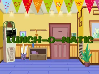 Opening frame of “LUNCH-O-MATIC”, activity 2A Unit 4 Lesson 7 — an interactive activity.
