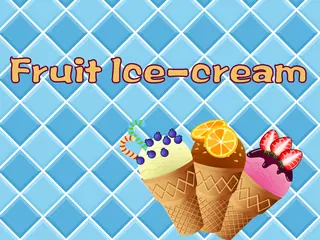 Opening frame of “Fruit Ice-cream”, activity 2B Unit 1 Lesson 3 — an interactive activity.