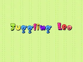 Opening frame of “Juggling Leo”, activity 2B Unit 1 Lesson 4 — an interactive activity.