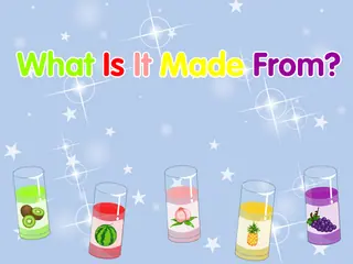 Opening frame of “What Is It Made From?”, activity 2B Unit 1 Lesson 5 — an interactive activity.