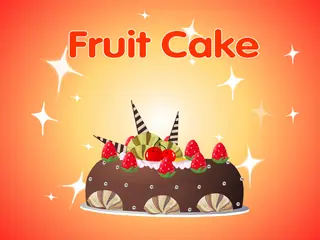 Opening frame of “Fruit Cake”, activity 2B Unit 1 Lesson 6 — an interactive activity.